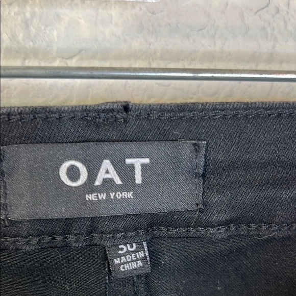 OAT New York Cargo Utilitarian Mid Rise Skinny Ankle Jeans Size 30 In Black - Picture 5 of 11